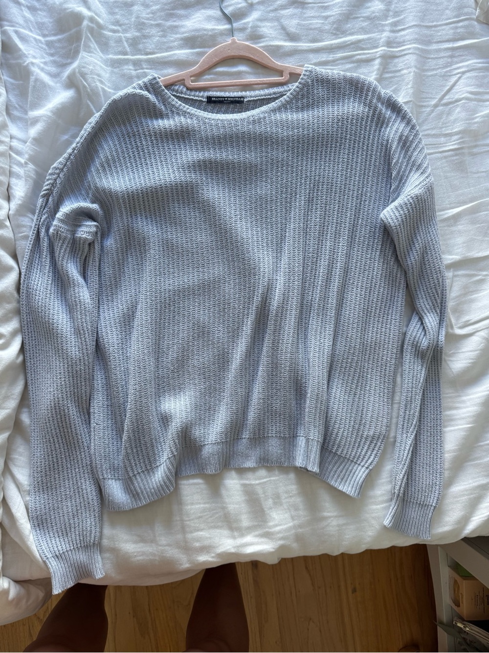 Brandy Melville Light Blue Knit Crewneck Sweater